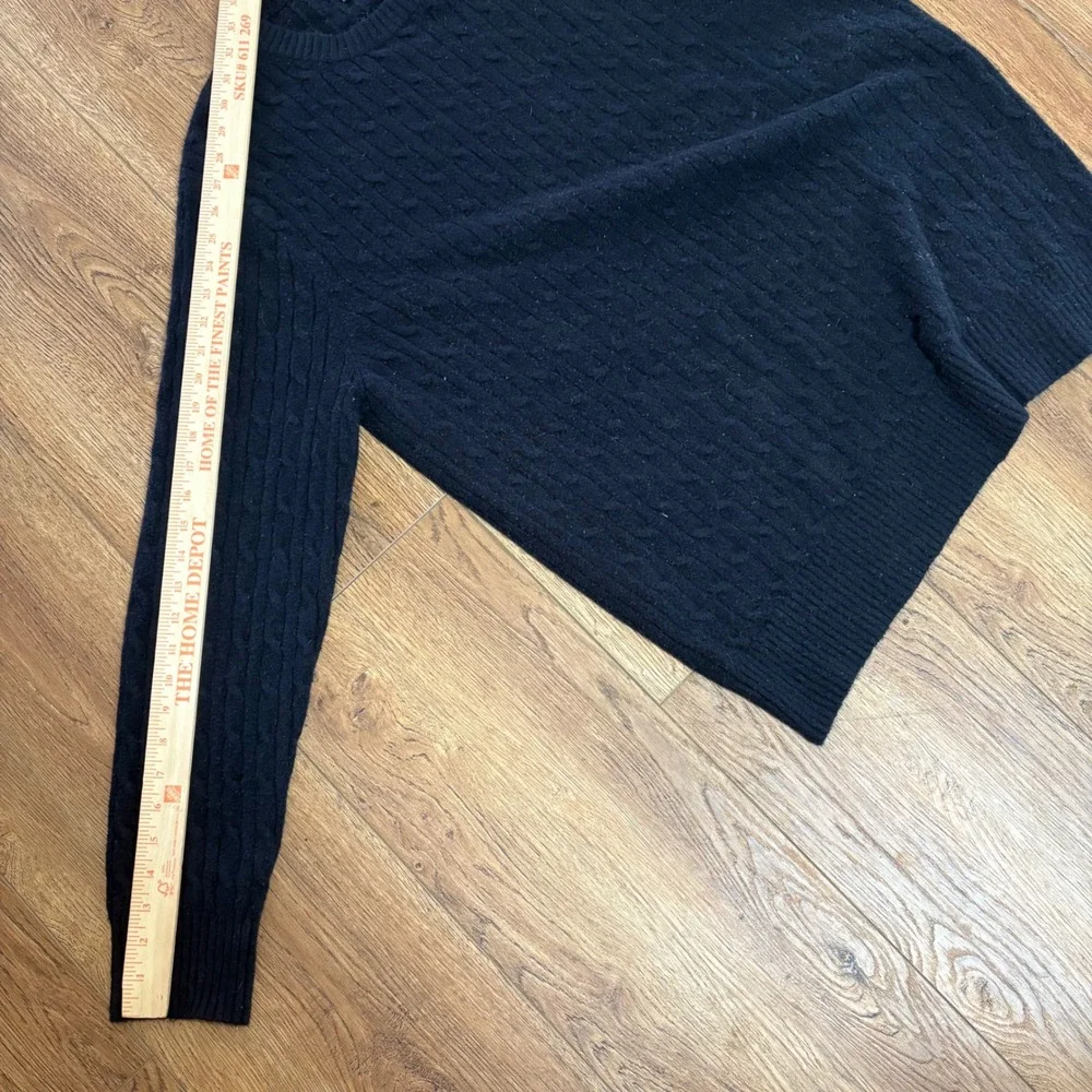 J.Crew Extra Soft Cable Knit Sweater Mens XL Black Crewneck Wool‎ Blend Pullover